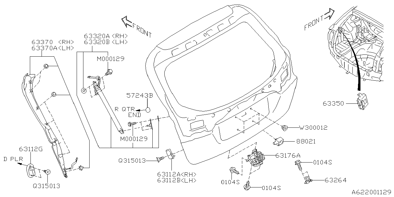 Subaru 63350AN00A PWR R Gate ECU