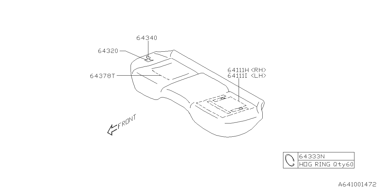 Subaru 64111AN00A Seat HTR Unit RH