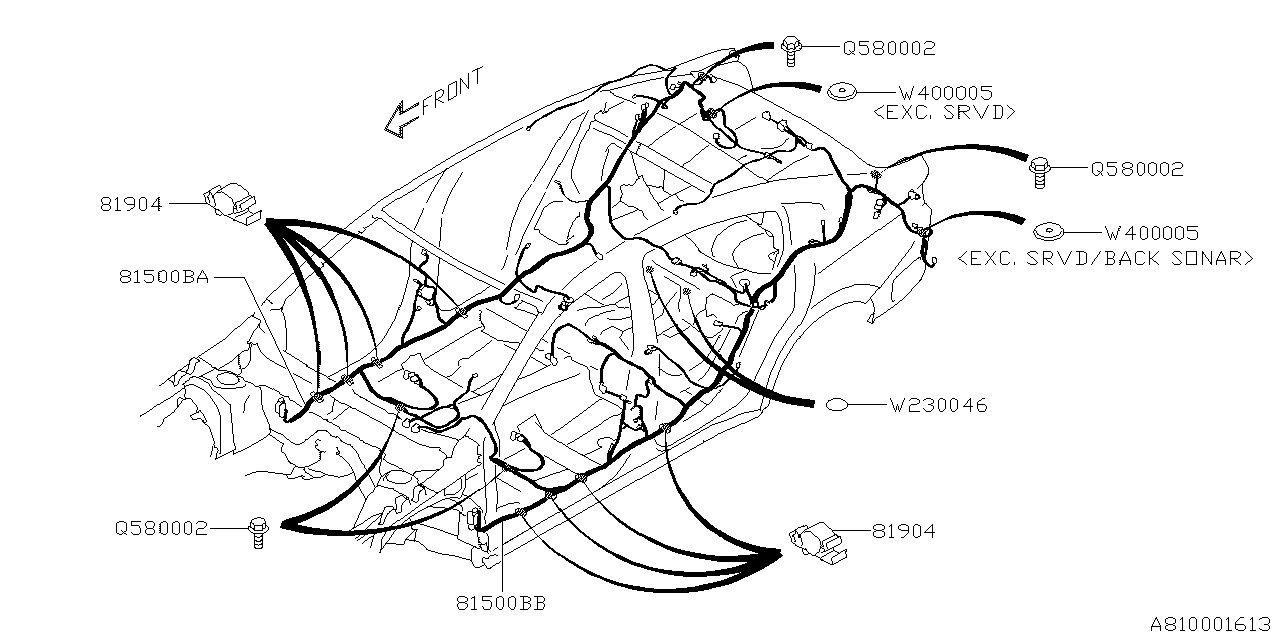 Subaru 81503AN61A Wiring HARN R RH Usa