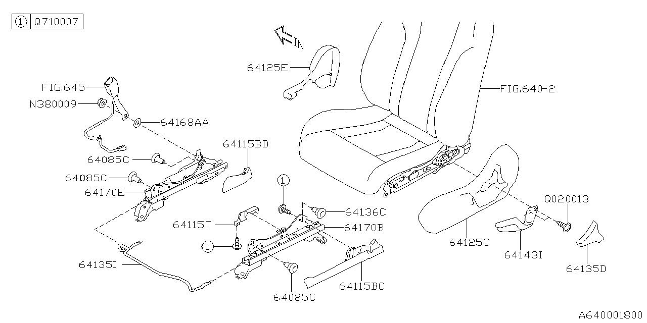 Subaru 64115AN15A Cover Hinge Out PLH