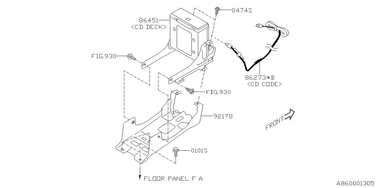 Subaru 86273AN01A Cord Assembly Cd