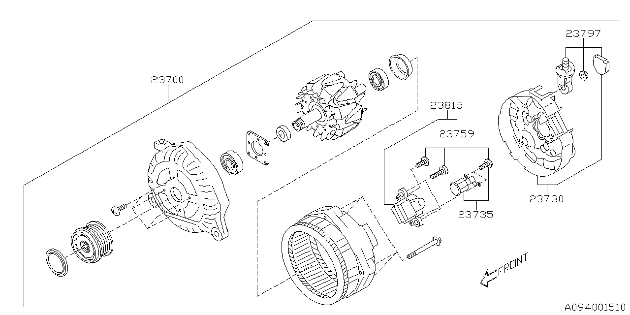 Subaru 23700AB13A Alternator Assembly