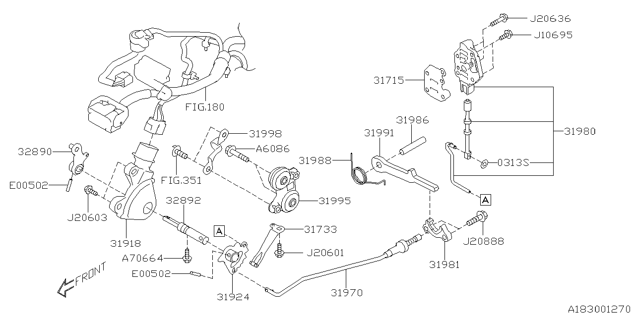 Subaru 32892AA250 Shaft-Shift Arm