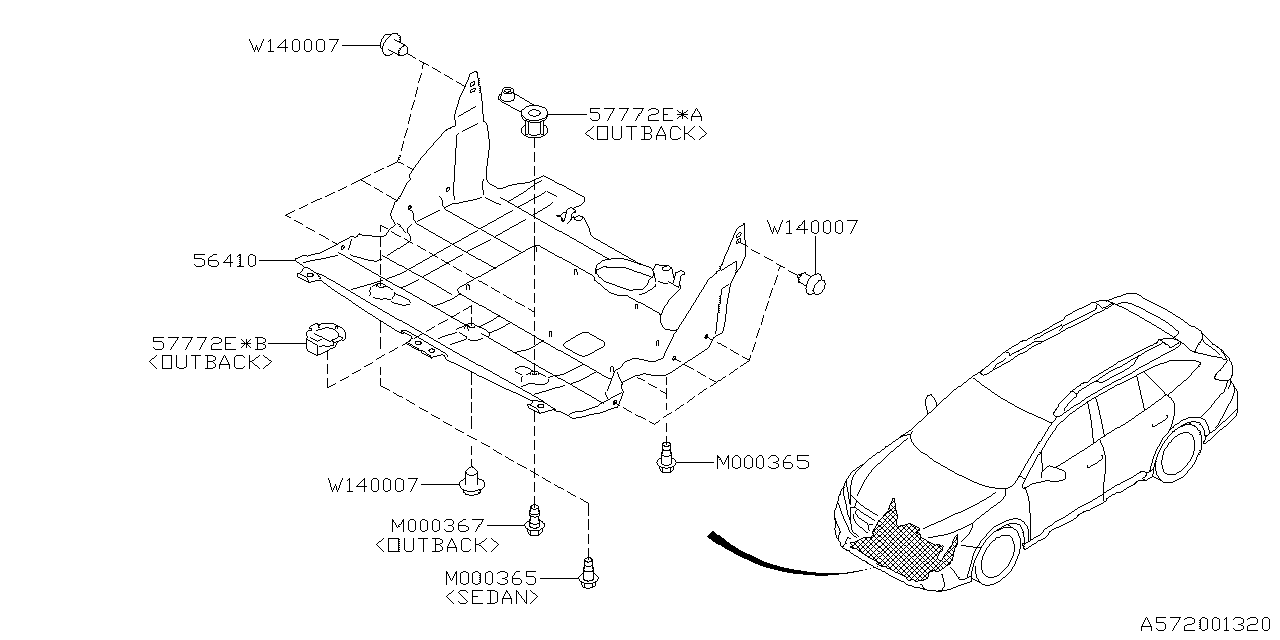 Subaru 56410AN01A Under Cover Com FTB