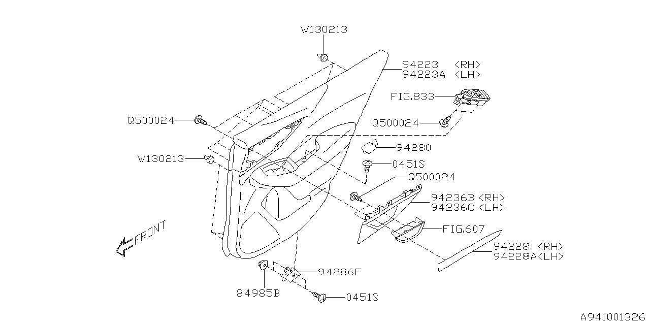 Subaru 94226AN12A Trim Sub Ay Dr R RRH