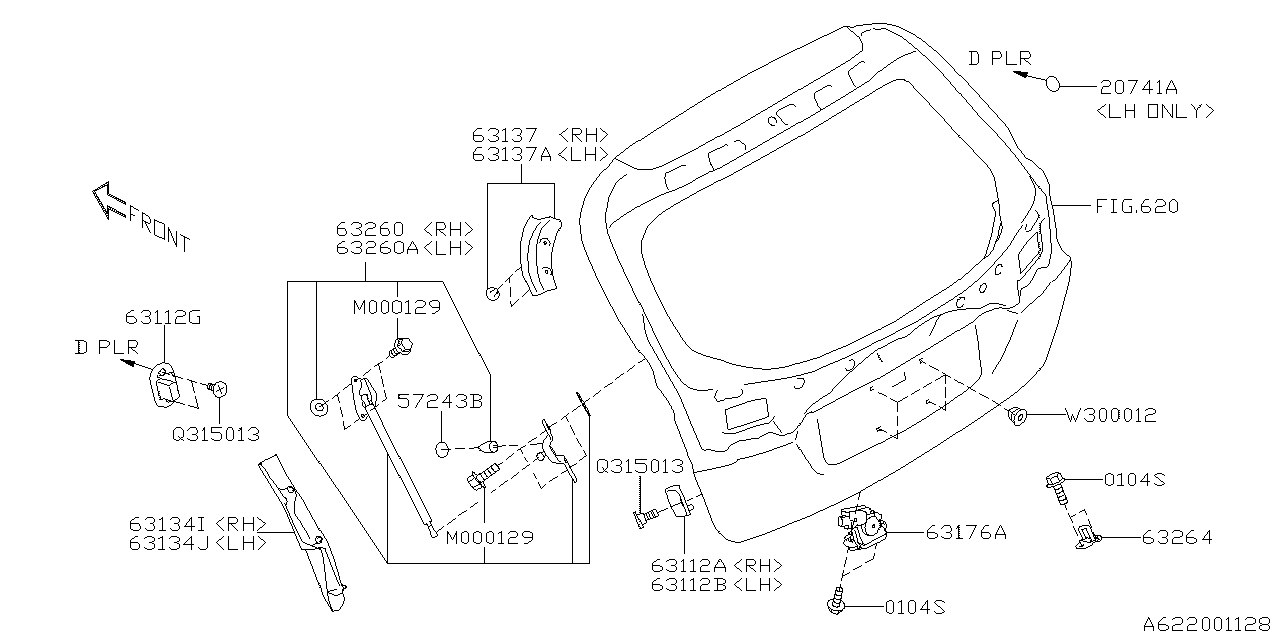 Subaru 63032AN00A Rear Gate Latch & Actuator