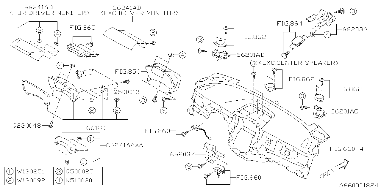 Subaru 66203AN00A REINF Meter