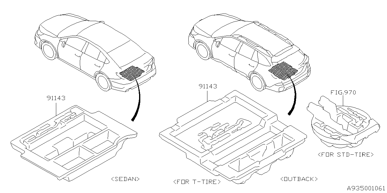 Subaru 91144AN00A Box Sub Trunk Ay Sdn