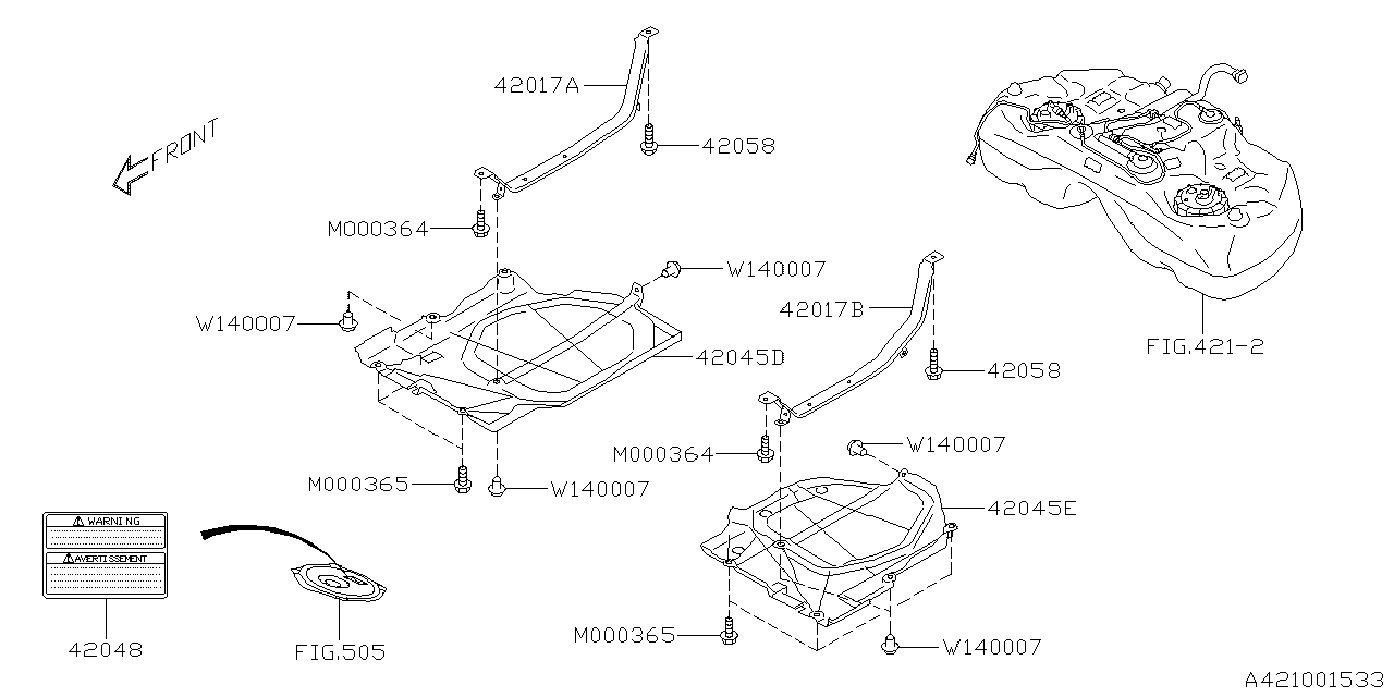 Subaru 42045AN00A Protector Tank Lu