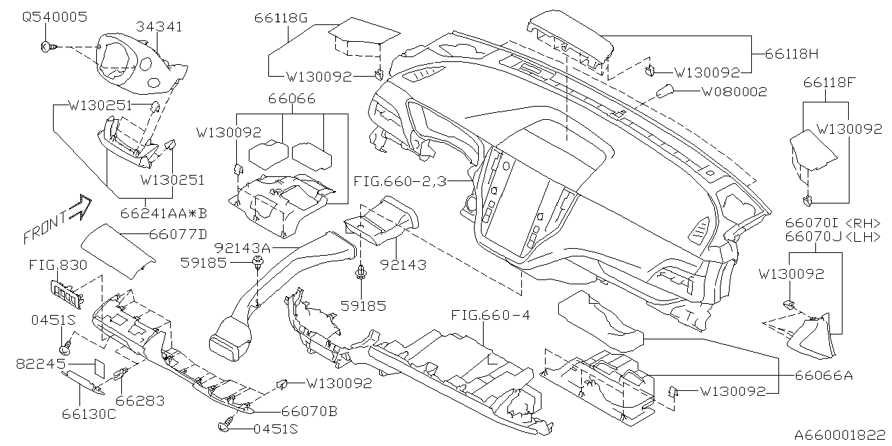 Subaru 66078AN11A Ornament PNL D TOH