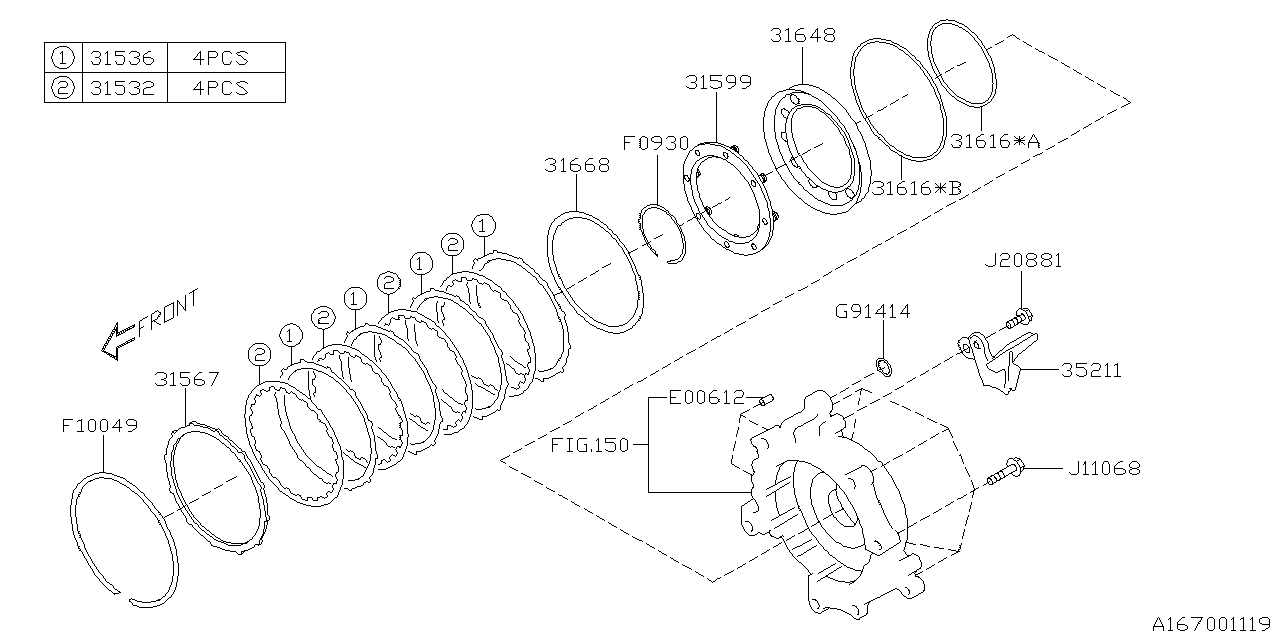 Subaru 31599AA210 Ret Cp-Clutch SPR