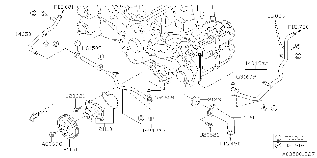 Subaru 14050AB280 Pipe Complete-Water