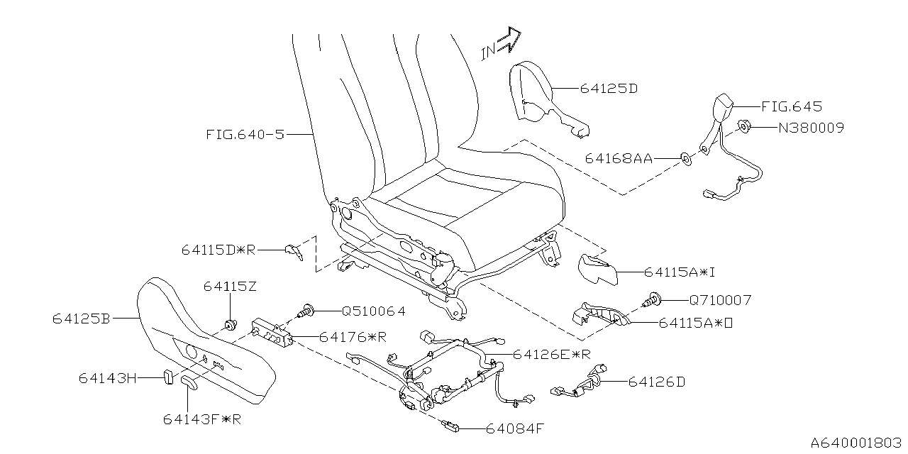 Subaru 64115AN20A Cover Hinge In RH