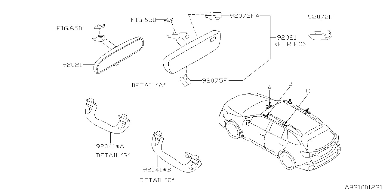 Subaru 92072XC10A Cover Harness Lower