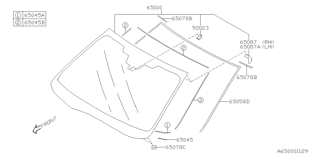 Subaru 65009AN01A Windsheild Glass Assembly