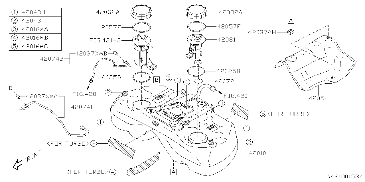 Subaru 42016AN01A Seat Tank B