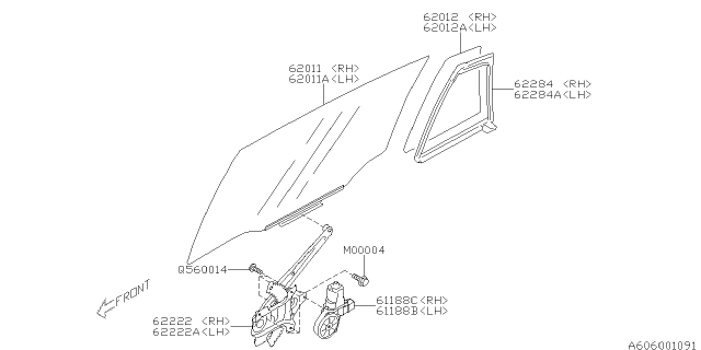 2016 Subaru Crosstrek Door Parts - Glass & Regulator Diagram 2