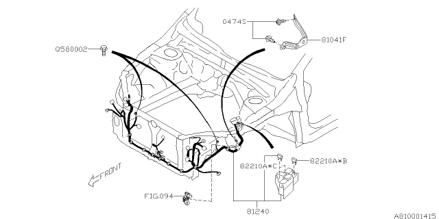 2016 Subaru Crosstrek Wiring Harness Front Diagram for 81200FJ514