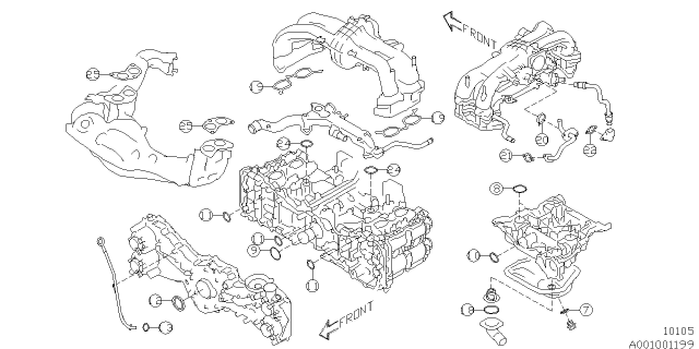 2014 Subaru XV Crosstrek Engine Assembly Diagram 5