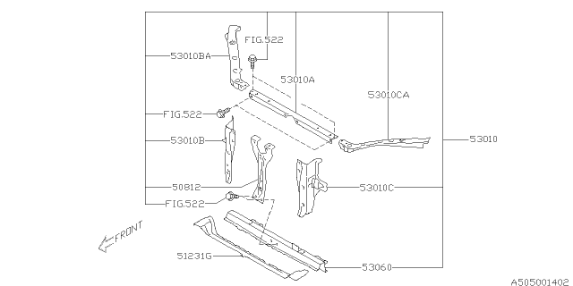 2013 Subaru XV Crosstrek Body Panel Diagram 12