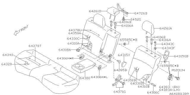 2016 Subaru Crosstrek Rear Seat Back Rest Cover Complete, Left Diagram for 64351FJ490WJ