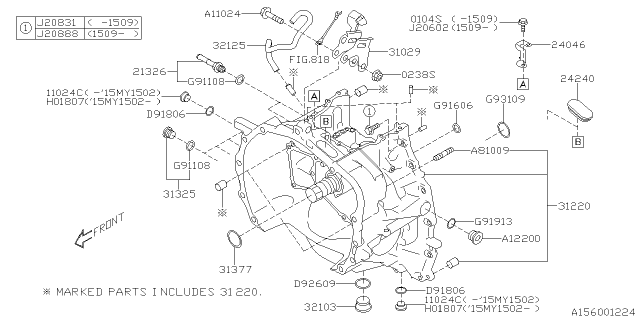 2014 Subaru XV Crosstrek Torque Converter & Converter Case Diagram 3