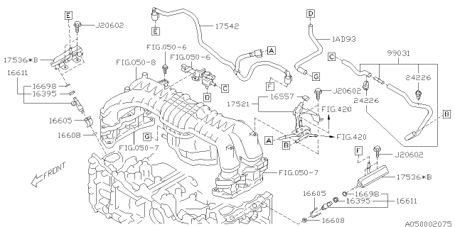 2014 Subaru XV Crosstrek Hose Vacuum Diagram for 99071AD930
