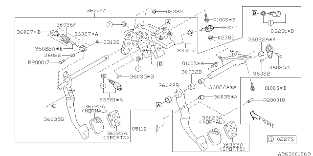2014 Subaru XV Crosstrek Pedal System Diagram 4