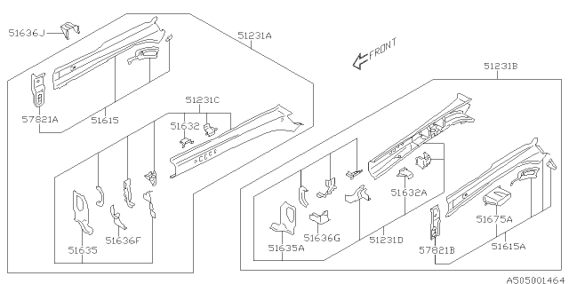 2015 Subaru XV Crosstrek Frame Side Ff Complete ULH Diagram for 51620FJ2229P