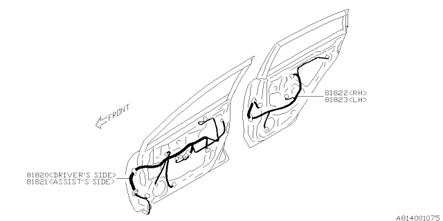 2014 Subaru XV Crosstrek Cord - Door Diagram