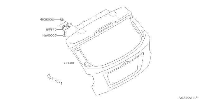 2016 Subaru Crosstrek Back Door Panel Diagram