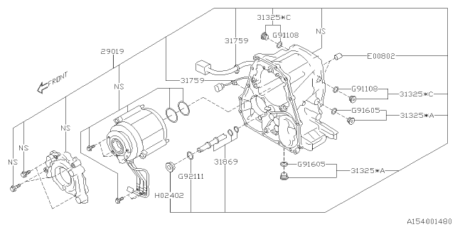 2016 Subaru Crosstrek Automatic Transmission Case Diagram 3