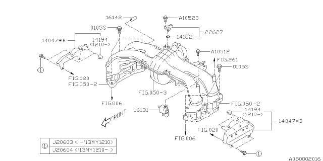 2013 Subaru XV Crosstrek Intake Manifold Diagram 6