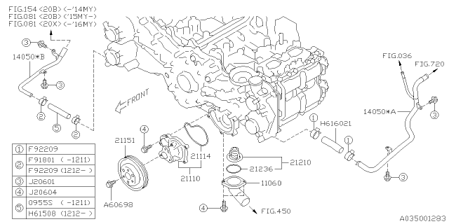 2013 Subaru XV Crosstrek Water Pump Diagram