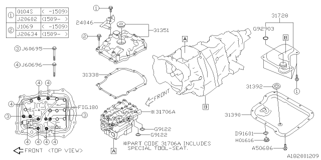 2013 Subaru XV Crosstrek Control Valve Diagram 1