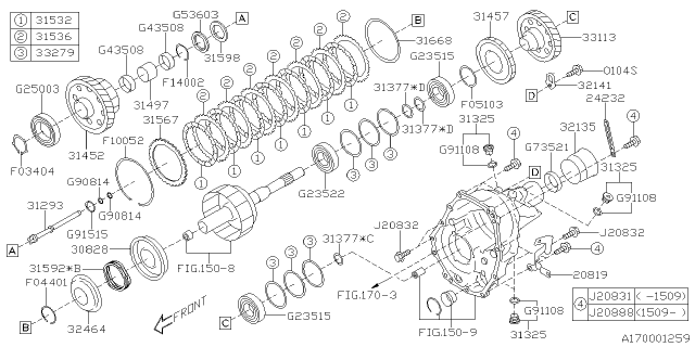 2013 Subaru XV Crosstrek Automatic Transmission Transfer & Extension Diagram 2