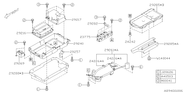 2015 Subaru XV Crosstrek Harness Inverter Front Diagram for 29261AA000