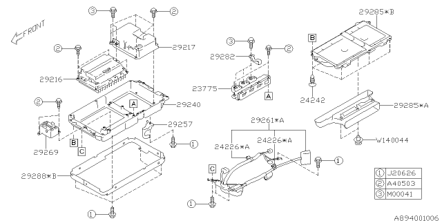 2015 Subaru XV Crosstrek Bracket INV Harness Diagram for 29257AA000