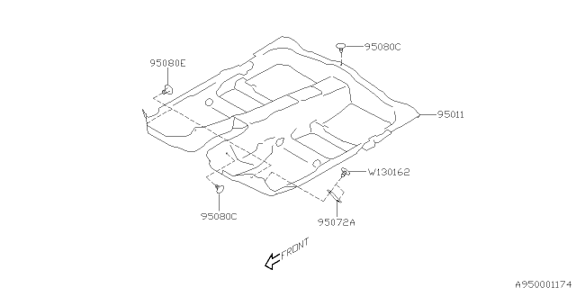 2014 Subaru XV Crosstrek Mat Floor LHD Diagram for 95011FJ240