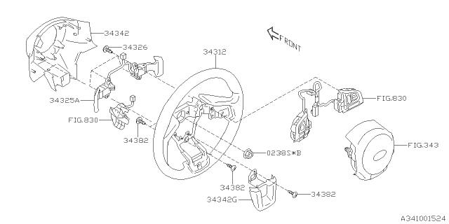 2016 Subaru Crosstrek Steering Column Diagram 5