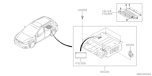 2015 Subaru XV Crosstrek Main Battery Parts Diagram