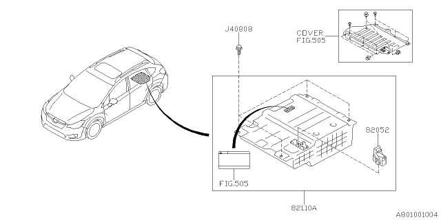 2016 Subaru Crosstrek PB001262 Hybrid Battery A Diagram for 82009FJ001