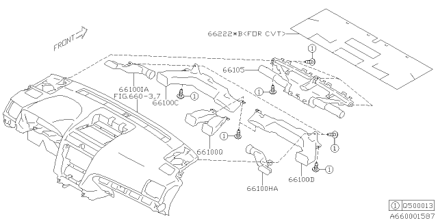 2015 Subaru XV Crosstrek Instrument Panel Diagram 3