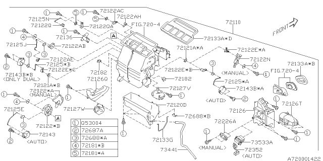 2015 Subaru XV Crosstrek Cover Diagram for 72126FJ010