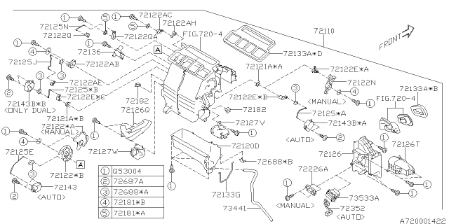 2015 Subaru XV Crosstrek Heater Unit HS0 Diagram for 72110FJ311