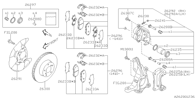 2014 Subaru XV Crosstrek Disk Brake Kit Front LH Diagram for 26292SC030