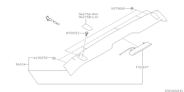 2015 Subaru XV Crosstrek Cap LH Diagram for 96075FJ010