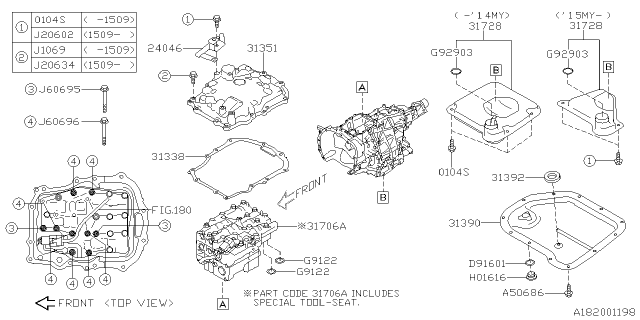 2015 Subaru XV Crosstrek Control Valve Diagram 2