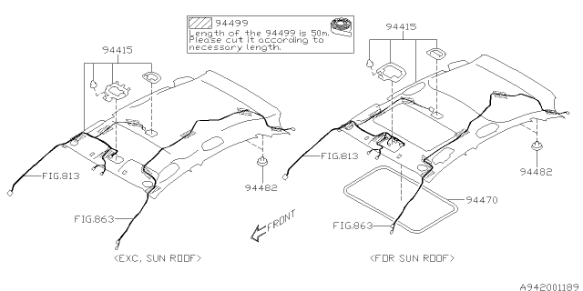 2015 Subaru XV Crosstrek Trim Panel Assembly SUNSUB Diagram for 94426FJ030ME