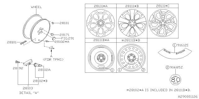 2017 Subaru Crosstrek Disk Wheel Diagram